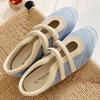 Fashion Satin Narrow Band Flat Sandal Women Round Toe Buckle Non Slip Ballet Flats Women Summer Fashion Simple Comfortable Designer Shoe