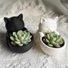 Mini Cacti Potted Plant Cat-Shaped Succulents Planter Pot Cute Small Flowerpot  Desktop Ornament