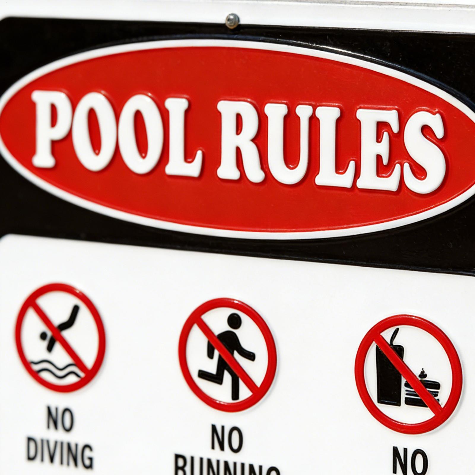 

Pool Rules Signs Outdoor Aluminum Safety Warning Decorative Plate Pool Accessories For Beach Swimming Outside Backyard Deck Door China Mainland
