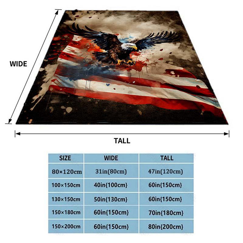 Flying Eagle Art Flannel Throw - Lightweight Digital Print Fleece, Soft & Warm for Sofa/Bed/Travel/Office, Home Decor