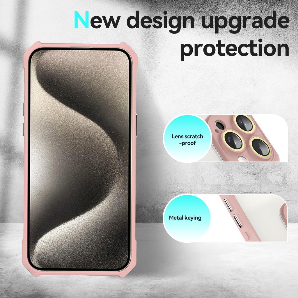 Para Capa iPhone 13 Pro Acrílico+TPU Cantos Reforçados Capa Protetora com Película de Lente