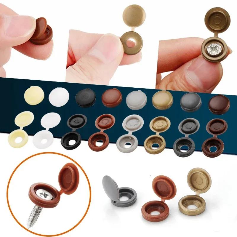 10/500PCS Motorcycle Car Screw Caps Nuts Covers Foldable Snap Protective Cover Hinge Plastic Button Furniture Upholstery Cover