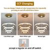 German Warehouse Gold 3 Ring LED Ceiling Light 3 Color Temperature Stainless Steel Material Remote Control Surface Fixtures