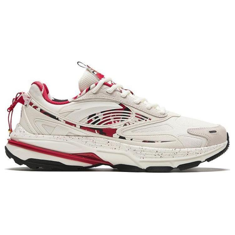 Anta Walker Slip Resistant Abrasion Resistant Low Top Casual Shoes Men's White Red 112418891-7