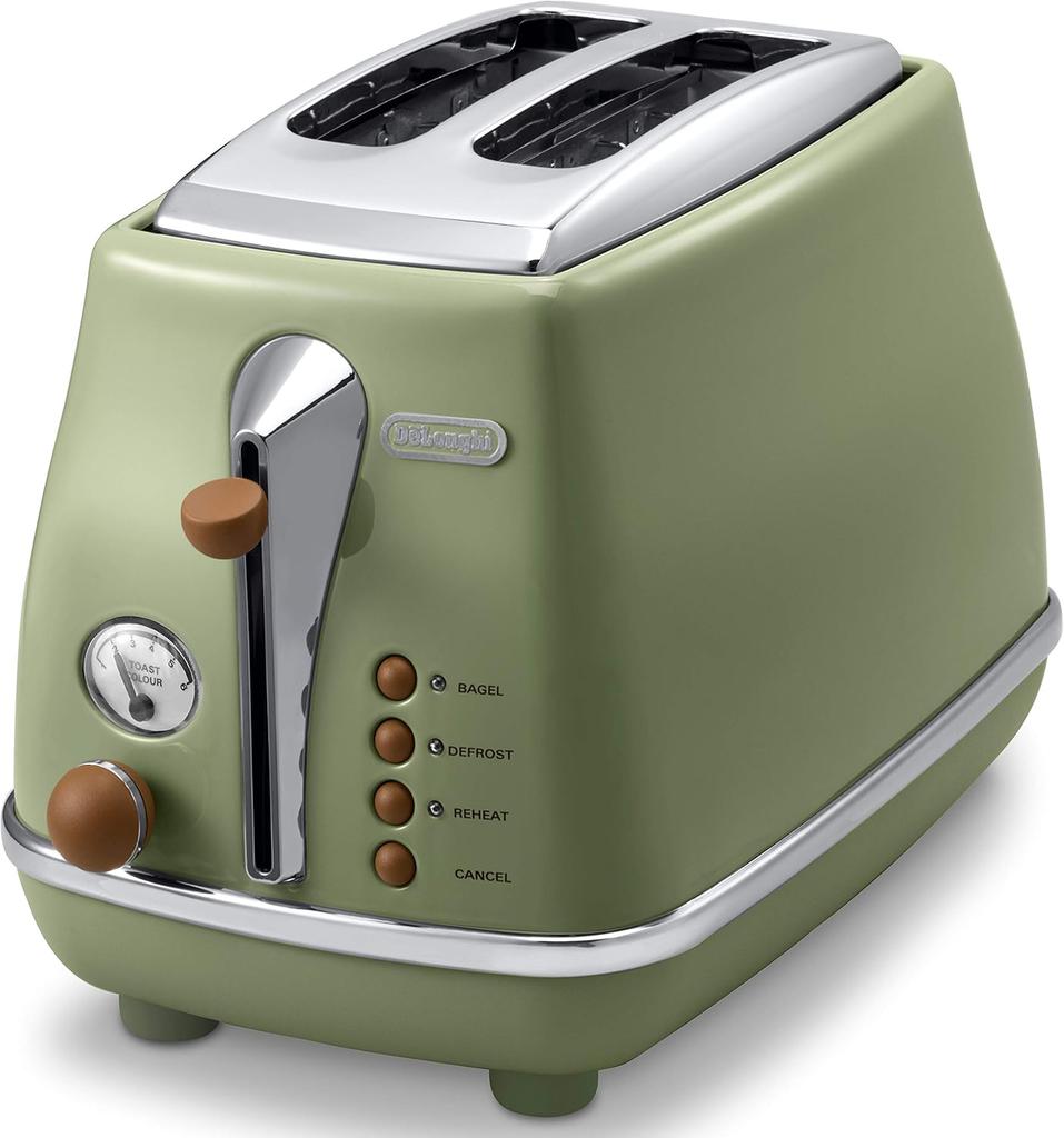 DeLonghi Pop-up Toaster .ICONA Vintage Collection .CTOV2003J-GR (Olive Green) :Japan Domestic Genuine Products: