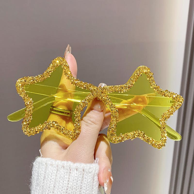 

y2k Vintage Brand Designer Five-pointed Star Diamond Sunglasses Women For Men Luxury Sun Glasses Punk Popular Rimless Shades