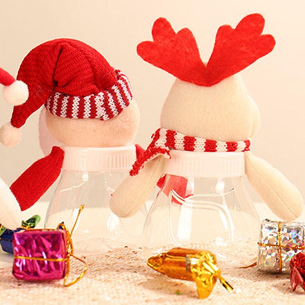 mpty Christmas Candy Jar Snowman Storage Bottle New Year Christmas Candy Box Child