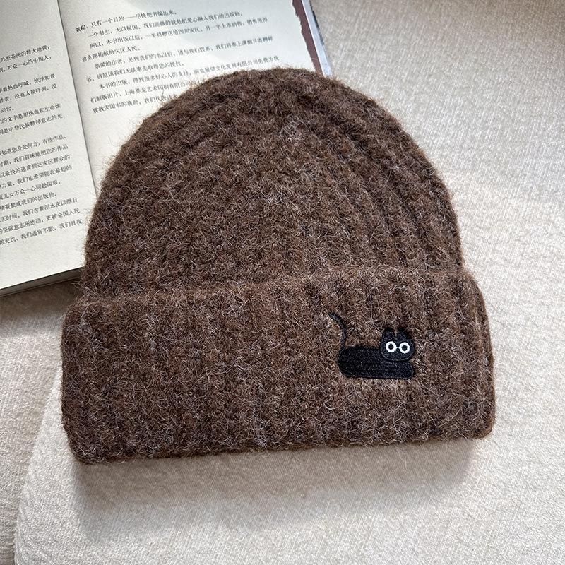 Autumn and winter thickened warm ear protection versatile big head circumference knitted cold hat girl