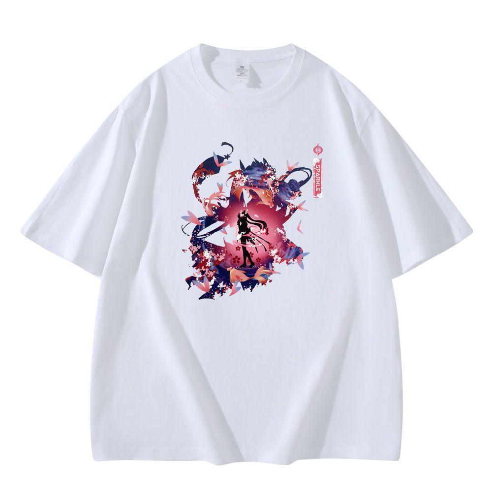 New Anime Honkai Star Rail Firefly Cosplay Printed Short Sleeve TShirt Casual Tee Fashion Vintage Shirts Versatile In Summer