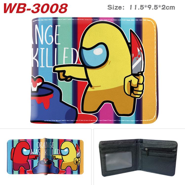 Among Us Wallet PU Leather Bi-fold Short Cartoon Game Card Holder Coin Purse for Students Black