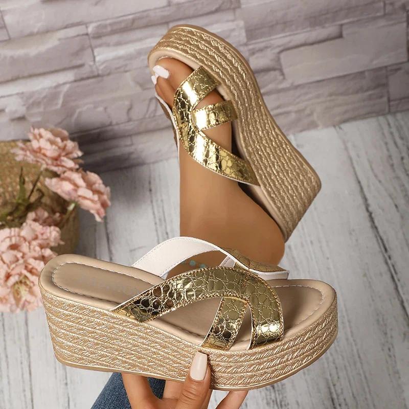 Summer Wedge Sandals Women s Summer Thick Bottom Slippers Women s Lightweight Thick Bottom Beach Shoes 35