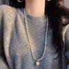 Autumn And Winter Cold White Imitation Australian White Boutique High-Gloss Shijia Pearl Sweater Chain Necklace Collarbone Chain Women'S Pendant