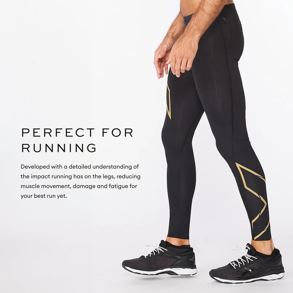 2XU Two Times You MCS Run Compression Tights All Season Tights Black Sports Inner Long Tights Running Jogging Gym Fitness Compression Support MA5305B