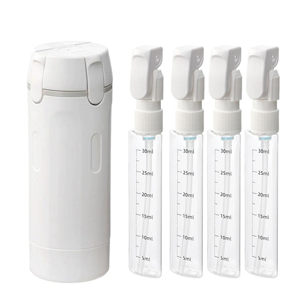 

1pcs 4-in-1 30ml Portable Travel Liquid Dispenser Bottle Empty Sub-bottle Press Container For Perfume Shampoo Conditioner Lotion