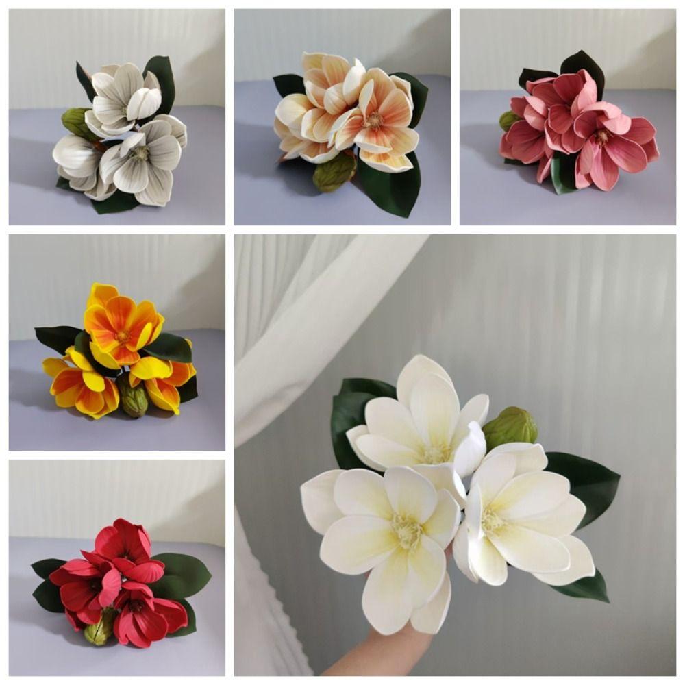Real Touch Artificial Magnolia EVA Fake Orchid Lifelike Simulated Flowers  Gift
