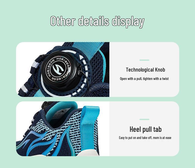 Happy Bear 25 Spring/Autumn Girls' Fly-knit Mesh Button Sports Shoes