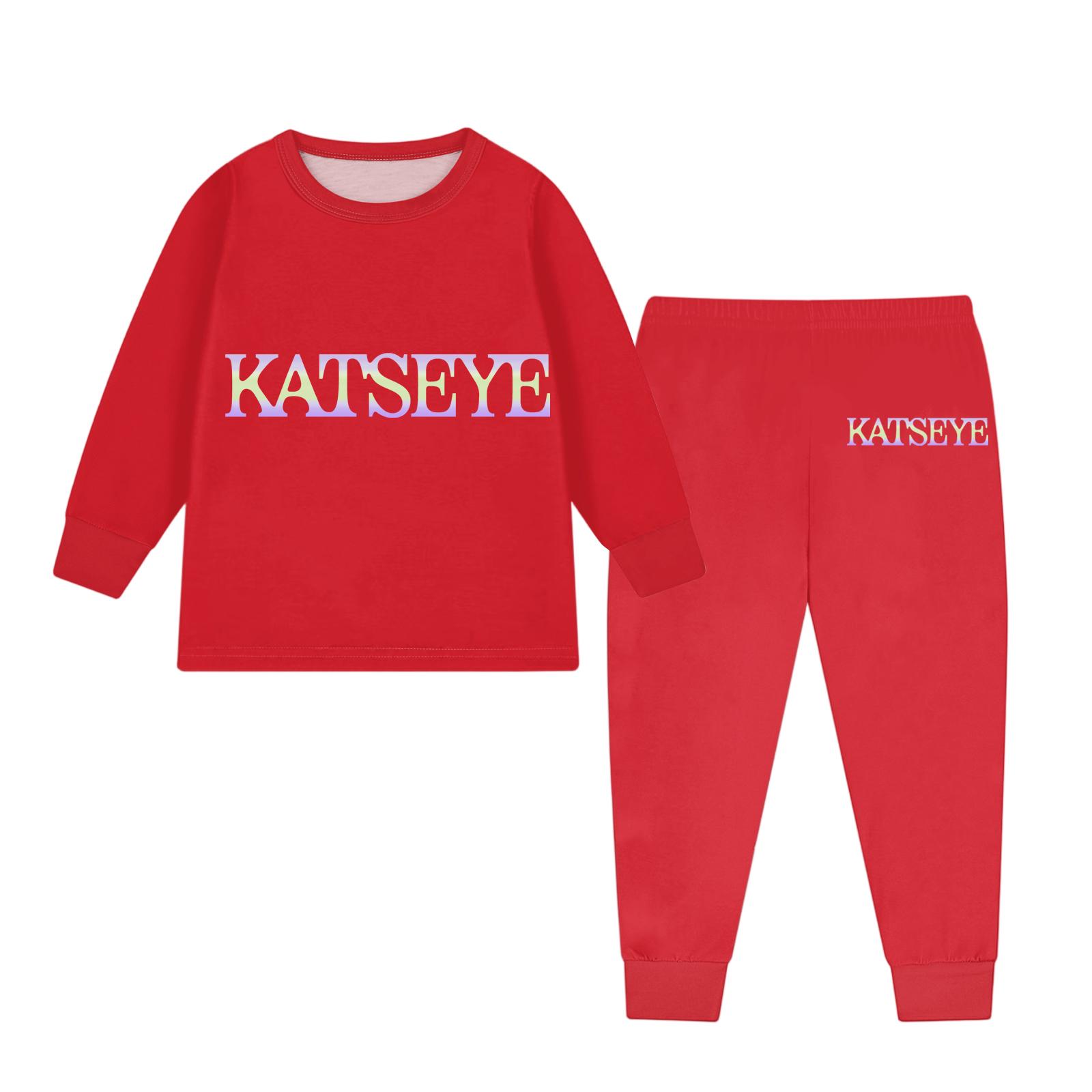 

Дитячий модний костюм спідниця топ з круглим вирізом з довгим рукавом штани 110 червоний