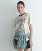 Onaenon Color Block Neck Artwork T-Shirt New6Me424