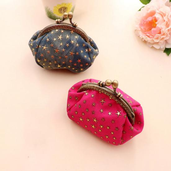 Five-Pointed Star Coin Purse Mini Kiss-Lock Change Purse