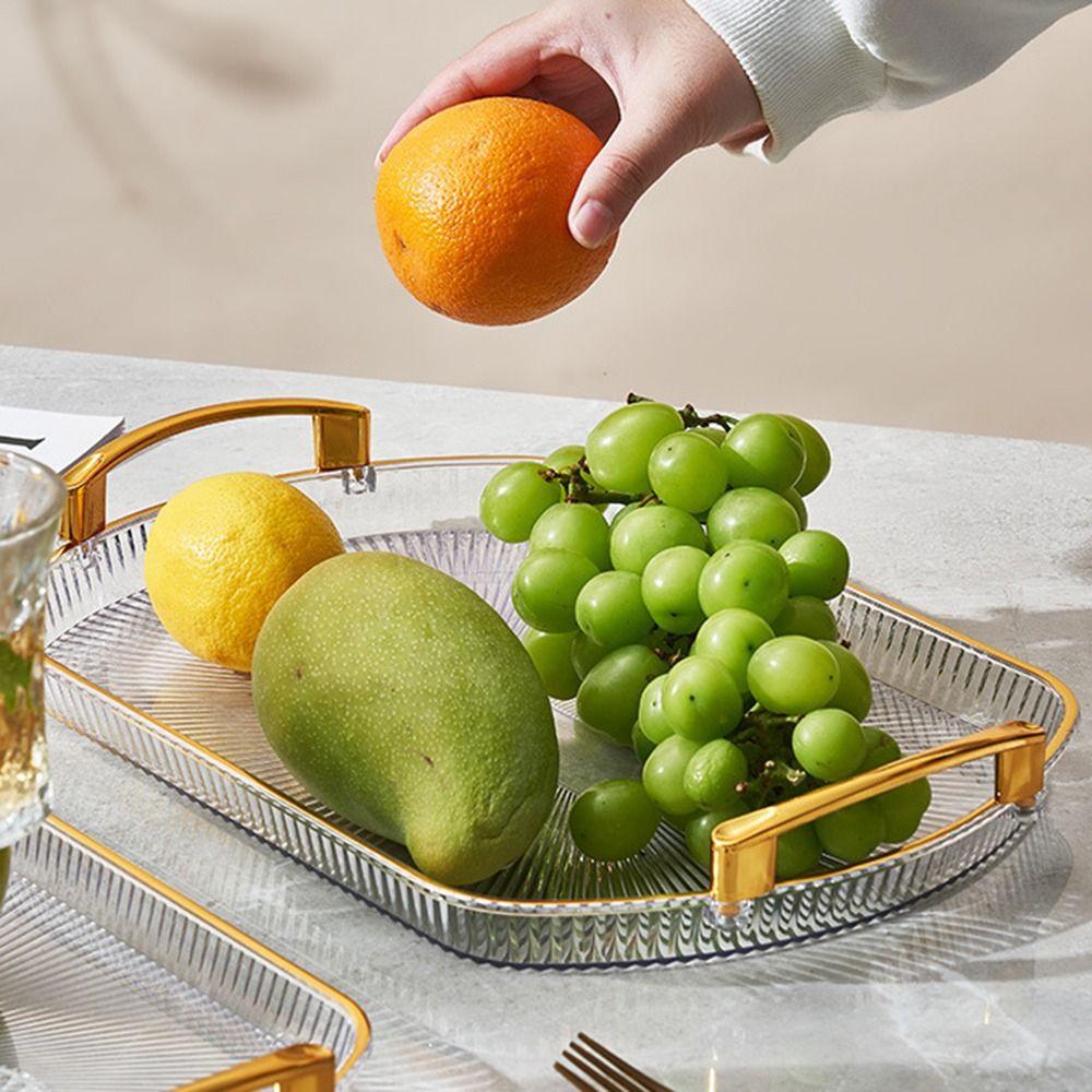 1Pcs Desk Organizer Serving Tray For Kitchen Home Dining Room Bedroom Office Makeup Tray Fruit Tray with Handles Multipurpose