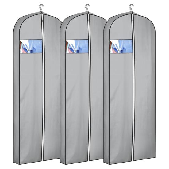 

3 шт. сумка для хранения платьев водонепроницаемая пылезащитная прозрачная с вешалкой длинная сумка-органайзер для пальто