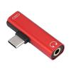 2'si 1 Arada Type C - 3.5mm Kulaklık USB Şarj Dönüştürücü Çok Fonksiyonlu Dönüştürücü Siyah