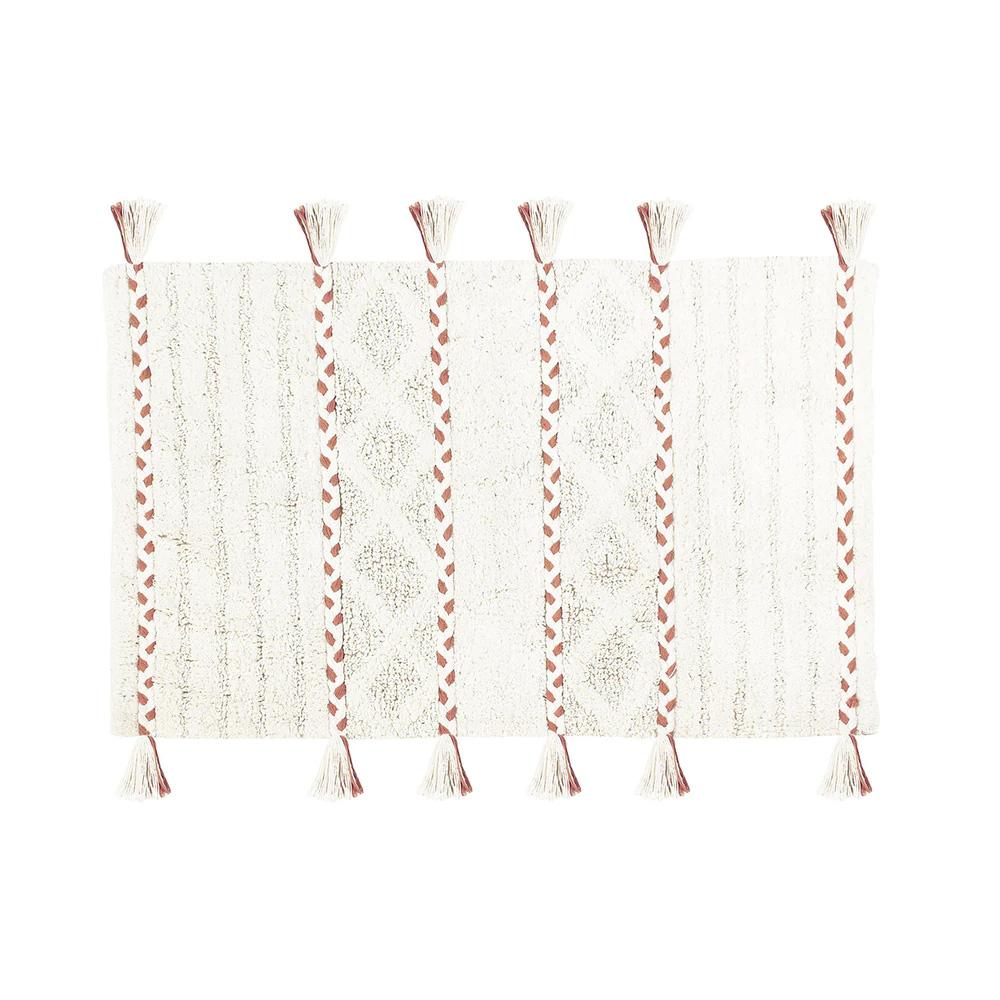 The Linen Yard Diamond Tassel Bath Mat