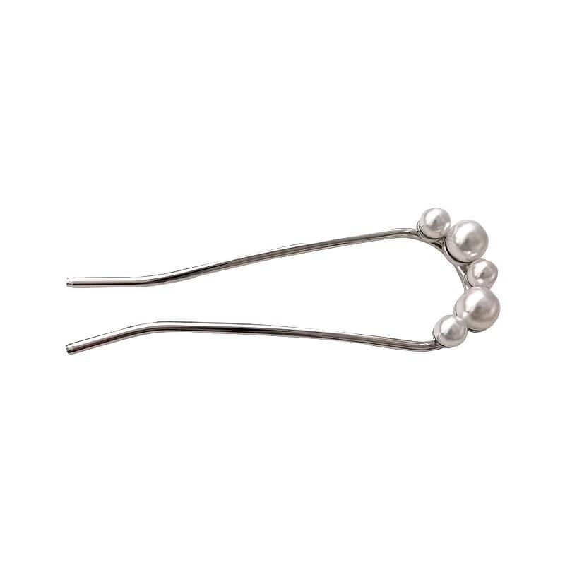 Elegant Pearl U-shaped Hairpin for Women - New Chinese Style Updo Accessory 2025