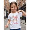European Sizes Easter Personalized Girls' T-Shirt - Custom Name, Easter Bunny Print, Girls' Cotton Short Sleeve, Instagram-Style Holiday Vibe Outfit
