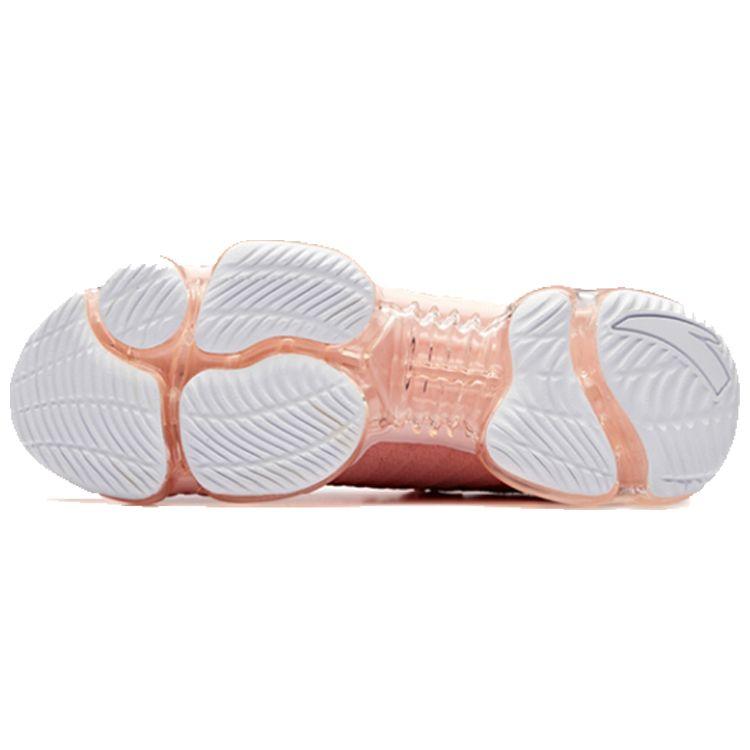 Anta Comfortable Shock Absorbing Non-Slip Breathable Balanced Rebound Low-Top Running Shoes Women sneaker Pink White 92845500-3