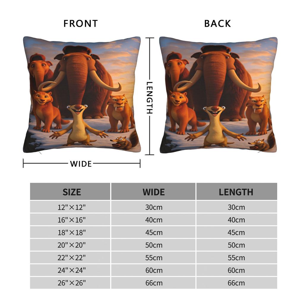 Ice A-AgeSED Pillow Cover  Kawaii Pillow Case For Sofa Couch Bed Living Room Graphic Pillowcases Gift