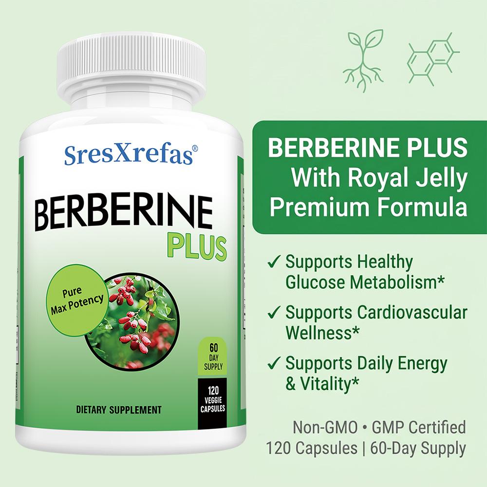 Berberina 1000 Mg Suplemento Alimentar, Com Geleia Real, 120 Cápsulas Por Frasco