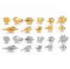10pcs/lot Stainless Steel Rose Flower and Leaves Eearrings Post Connector Gold Plated DIY Jewelry Making Findings Accessorie