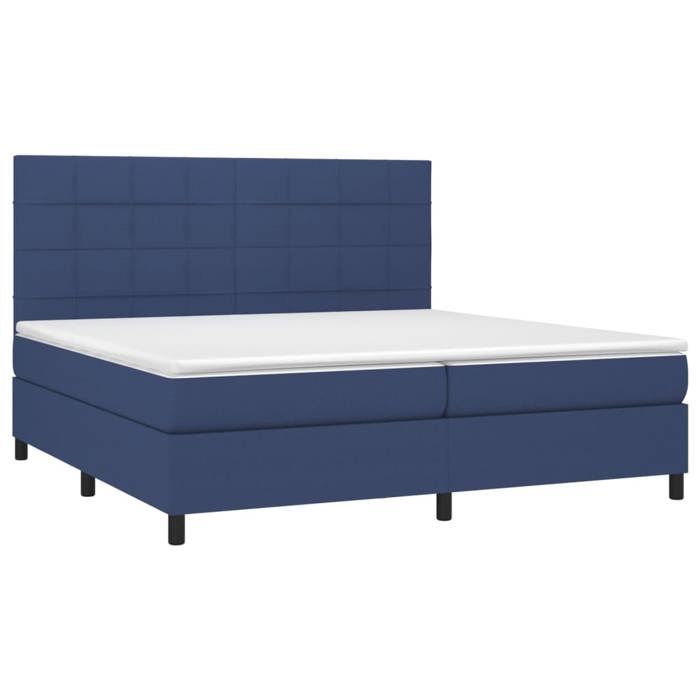 VidaXL Sommier à Lattes de Lit avec Matelas et LED, Lit Rembourré avec Tête de Lit, Lit Double, Lit Adulte de Chambre, 3134907