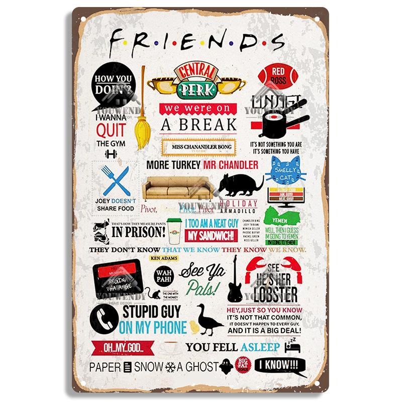 Central Perk Friends Kaffee, Vintage Metallblechschild, Dekorative Plakette, Retro Schild Cafe Küche Wohnzimmer Bar Poster, UW83