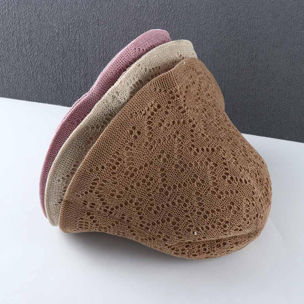 Korean Simple Linen Sun Protection Hollow Knitted Hat For Women Female Hats Bucket Hat Korean Style Caps Sun Hat