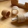 Vietnam Autumn Rattan Hand-Woven Napkin Ring - Seagrass Woven Holder for Western Restaurant Meals