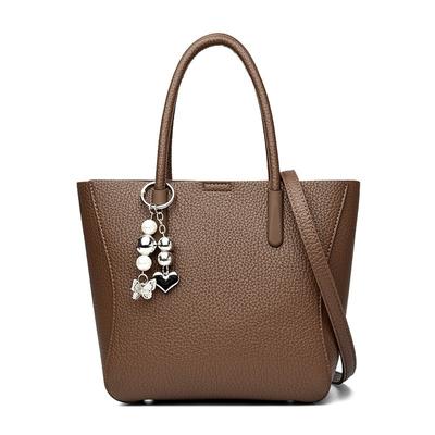 Stylish and Simple Women's Bags New Lychee Pattern Handbag Commuter Shoulder Messenger Bag