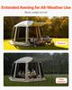 Screen House Tent, 3660 x 3380 x 2300 mm, 10-12 Person Pop Up Screen Tent with Extended Awning, Portable Screened in Canopy with Carry Bag, Netting