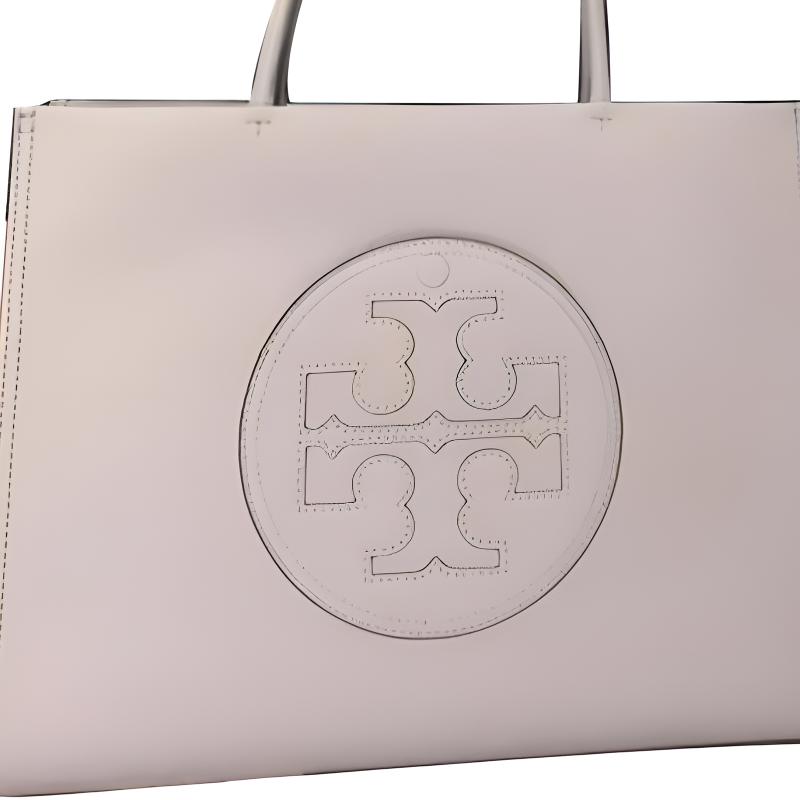 Tory Burch Ella Classic Embossed Logo Leather Tote Bag Shopping Bag Shoulder Handbag Small Women Tote Heather-Purple 145612-504