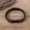 Mens Womens Couple Metal Infinity Sign Leather Bracelet Magnetic Closure Charm Bracelet Leather Wristband Casual Jewelry