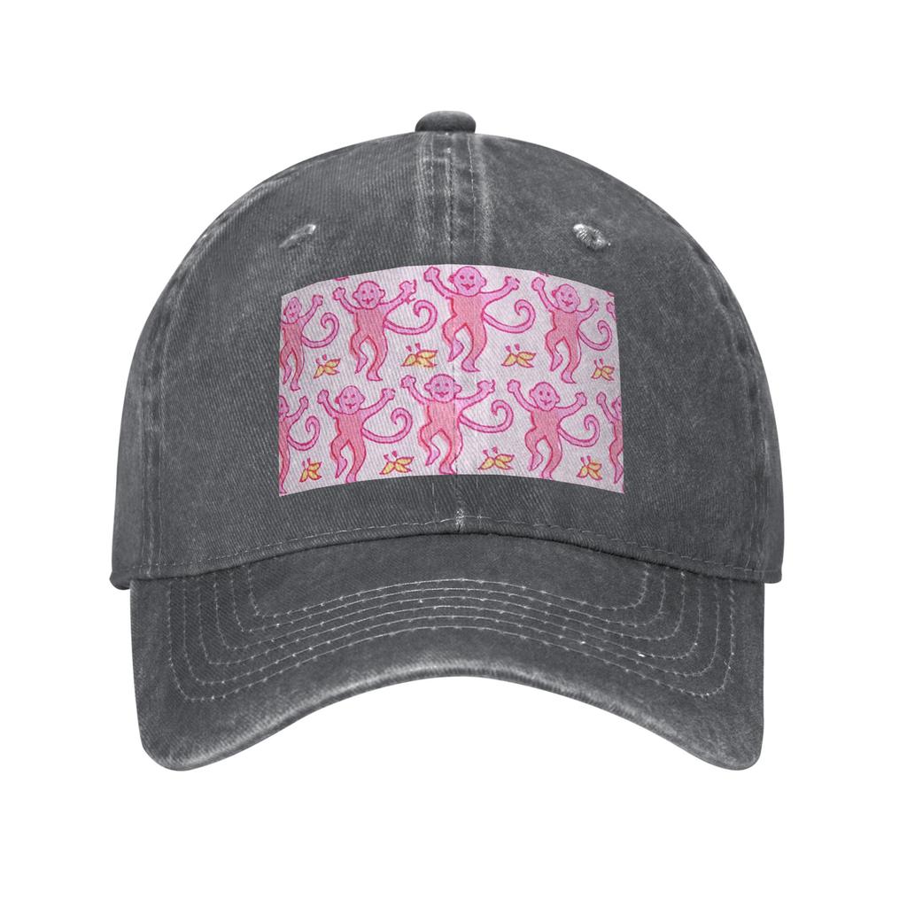 Preppy Roller Monkeys Rabbit Denim Fabric Cap Casual Baseball Caps Adjustable Hat Summer Unisex Baseball Hats