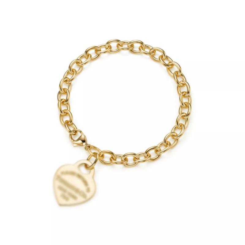 Pulseira Coração de Esmalte Clássica para Mulheres com Fecho Pingente Coração