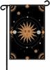 Black Boho Garden Ags 12x18 Double Sided Outside Decoration Modern Abstract Bohemia Sun Moon Decorative Welcome Yard Ag AAO