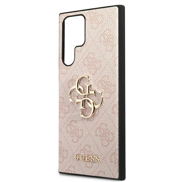 Guess GUHCS22L4GMGPI S908 S22 Ultra różowy/pink twarde etui 4G Duże Metalowe Logo