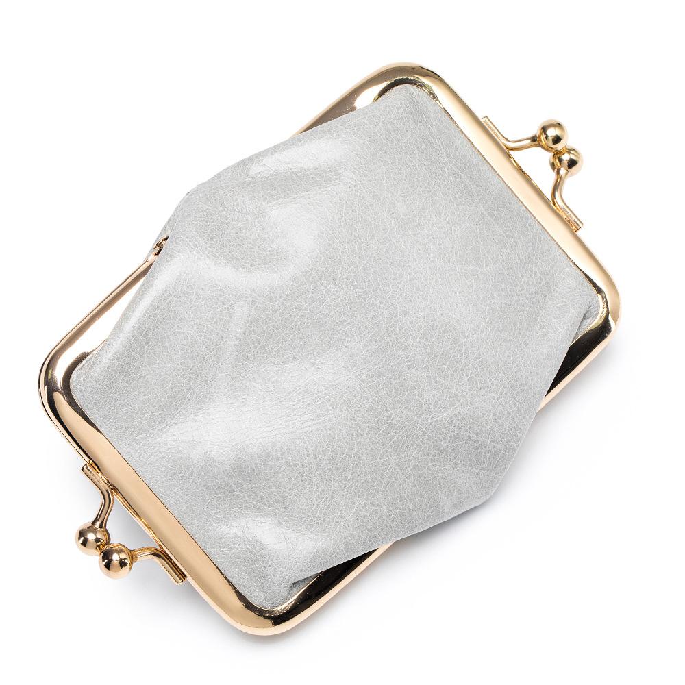 New Compact Retro Double Clip Clip Change Bag Women's European and American First Layer Oil Wax Leather Coin Bag Storage Bag Fans