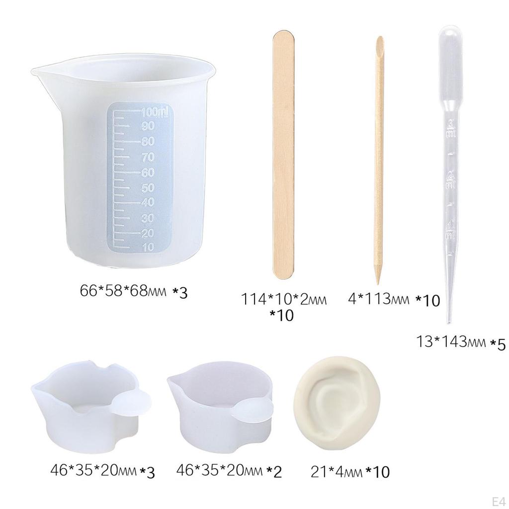 Silikonowy kubek i naczynie do mieszania żywicy oraz mieszadełka Epoxy DIY Odlewanie biżuterii Rzemiosło