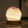 With Wooden Stand 3D Planet Glass Lamp USB Plug in Crystal Ball  Children Birthday Gift