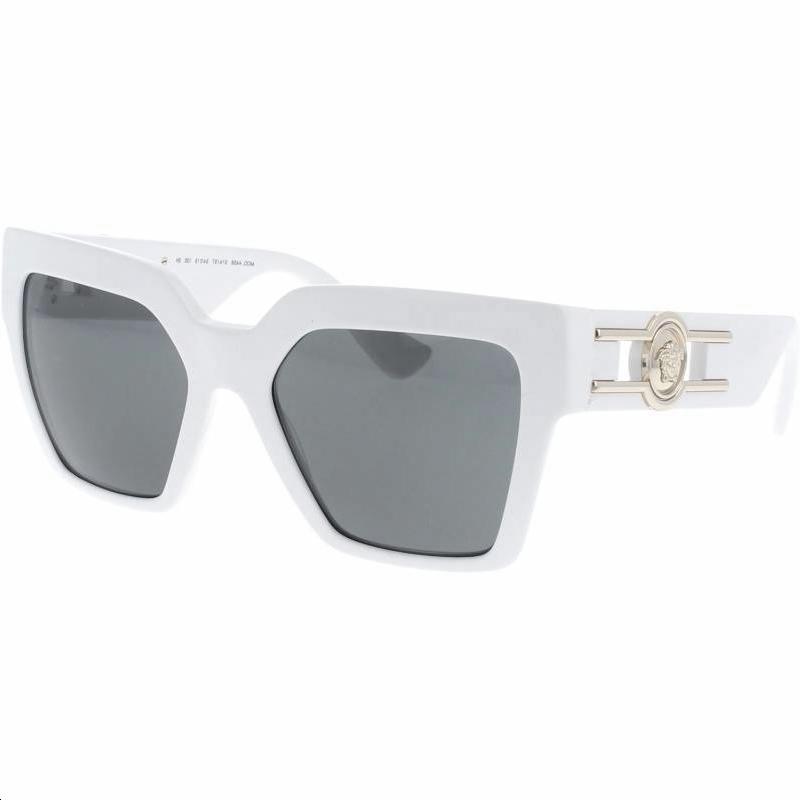 Versace Full Frame Design Acetate Plastic Irregular Shape Sunglasses Women's White 19068398 VE4458 314/87 54 19-white 54