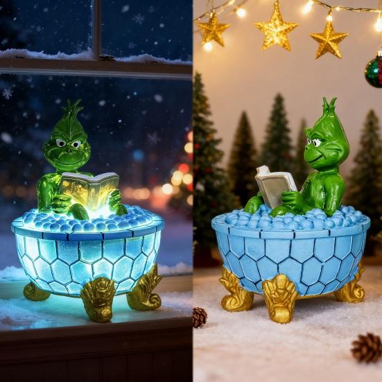 Ghost Bubble Bath Lamp Resin Craft Figure Halloween Decorative Ornament Living Room Bedroom Desktop Decoration